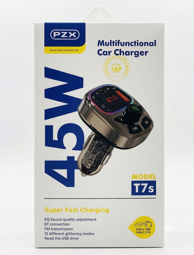 Mp3 bluetooth FM PZX T7s, 45W pour voiture